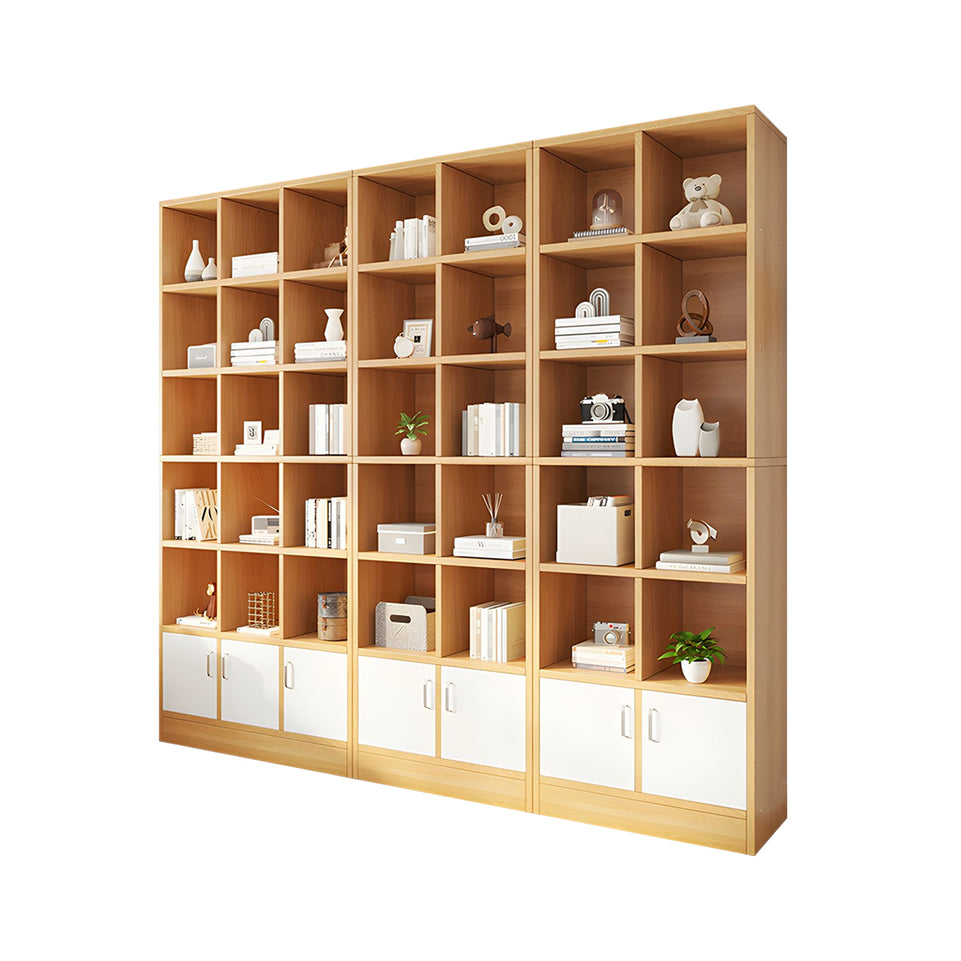 Spacious Floor-to-Ceiling Wooden Bookcase – Multi-Layer Dustproof Storage Cabinet for Home with Deep Shelves CWG-2178