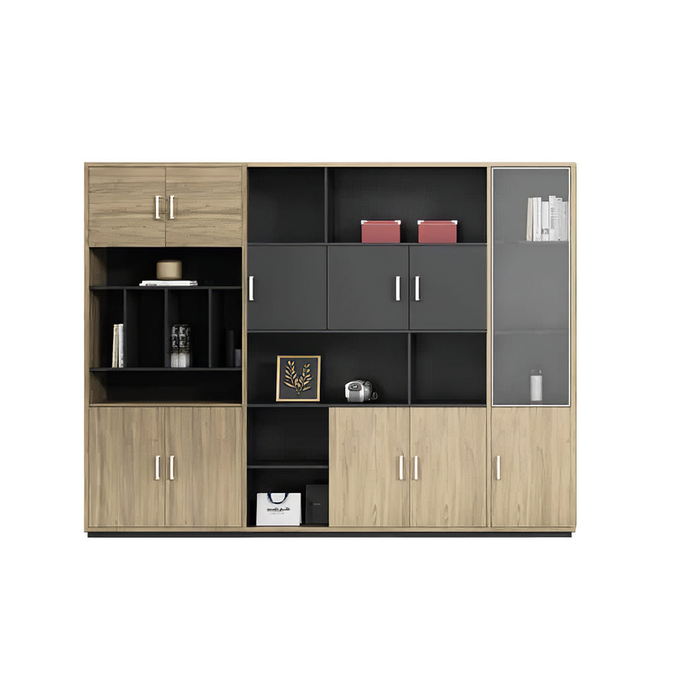 Modern L-Shaped Executive Desk with Drawers and Cabinet LBZ-2091