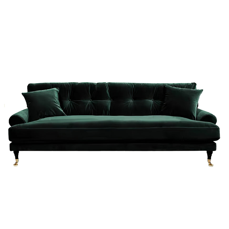 Modern Sofa 35-94 in Wide with Velvet & Solid Wood for Reception Area