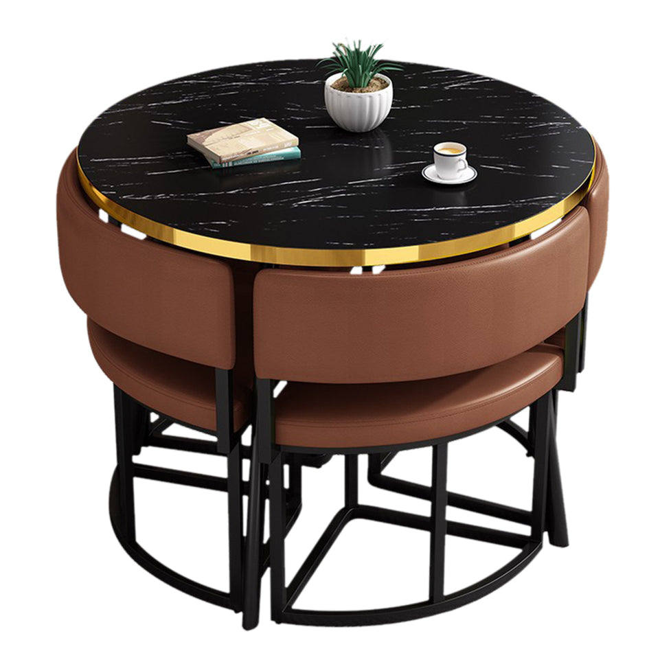 Modern Office Reception Round Table with 4 Backrest Chairs JDZH-2019