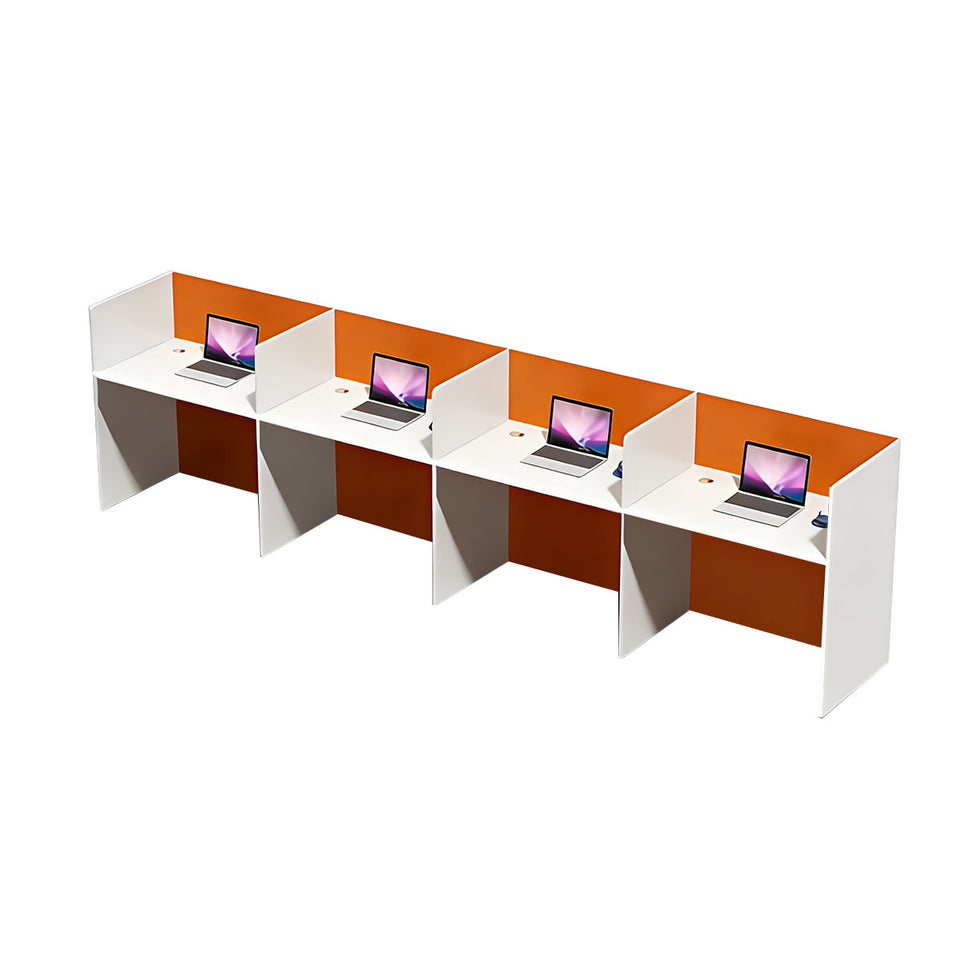 Modern Staff Office Desk with Privacy Dividers and Individual CPU Compartments BGZ-2099