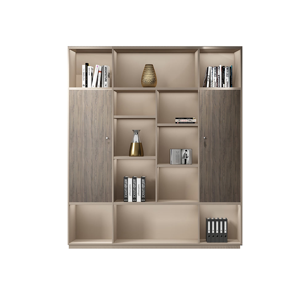 Color-Blocked L-Shaped Executive Desk with Combination Lock and Cabinet for Office LBZ-1027