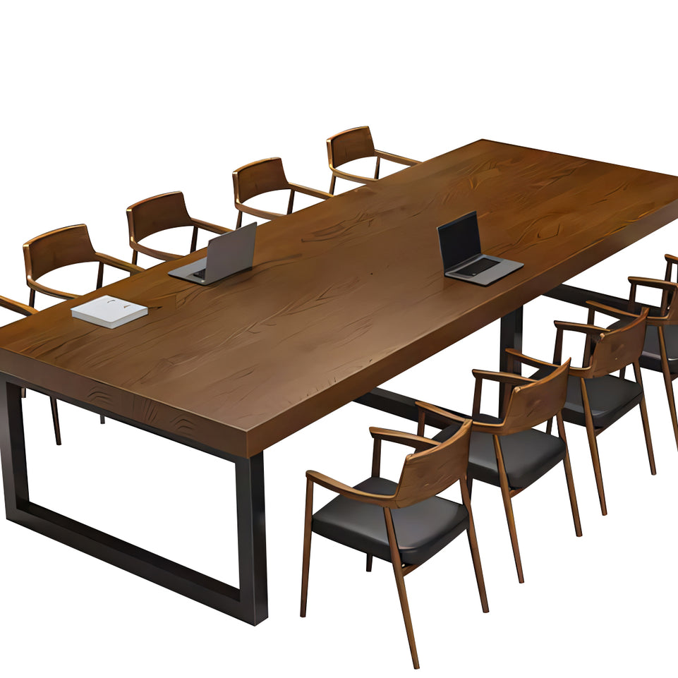 Executive Elegance Custom Made Solid Wood Conference Table With Reinforced Steel Legs For Office, Training, And Meeting Rooms HYZ-107