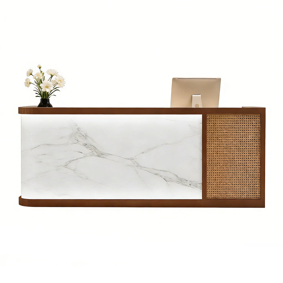 Modern Eco-Friendly Reception Desk with LED Lighting for Salons, Stores & Hotels JDT-2328