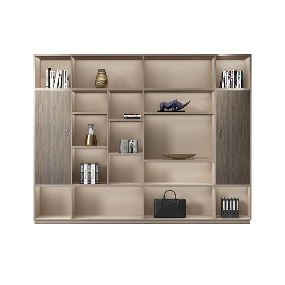 Color-Blocked L-Shaped Executive Desk with Combination Lock and Cabinet for Office LBZ-1027