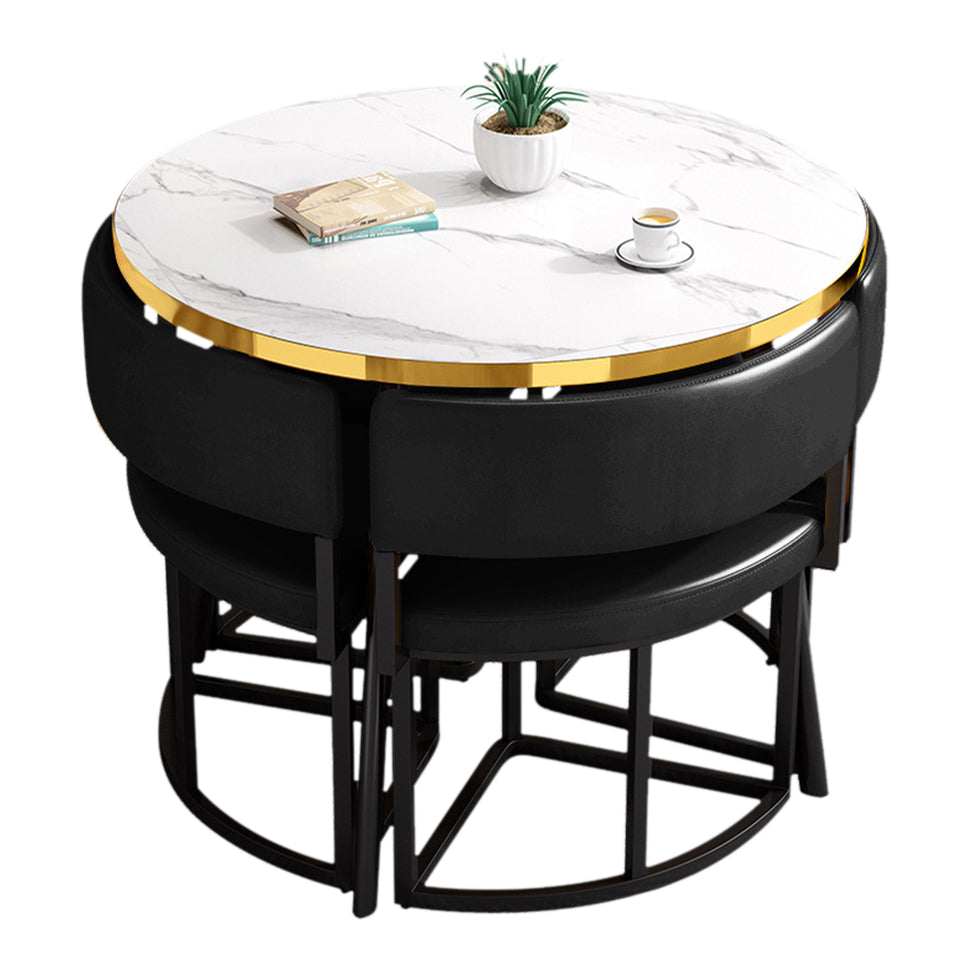 Modern Office Reception Round Table with 4 Backrest Chairs JDZH-2019