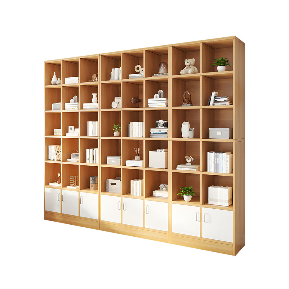 Spacious Floor-to-Ceiling Wooden Bookcase – Multi-Layer Dustproof Storage Cabinet for Home with Deep Shelves CWG-2178