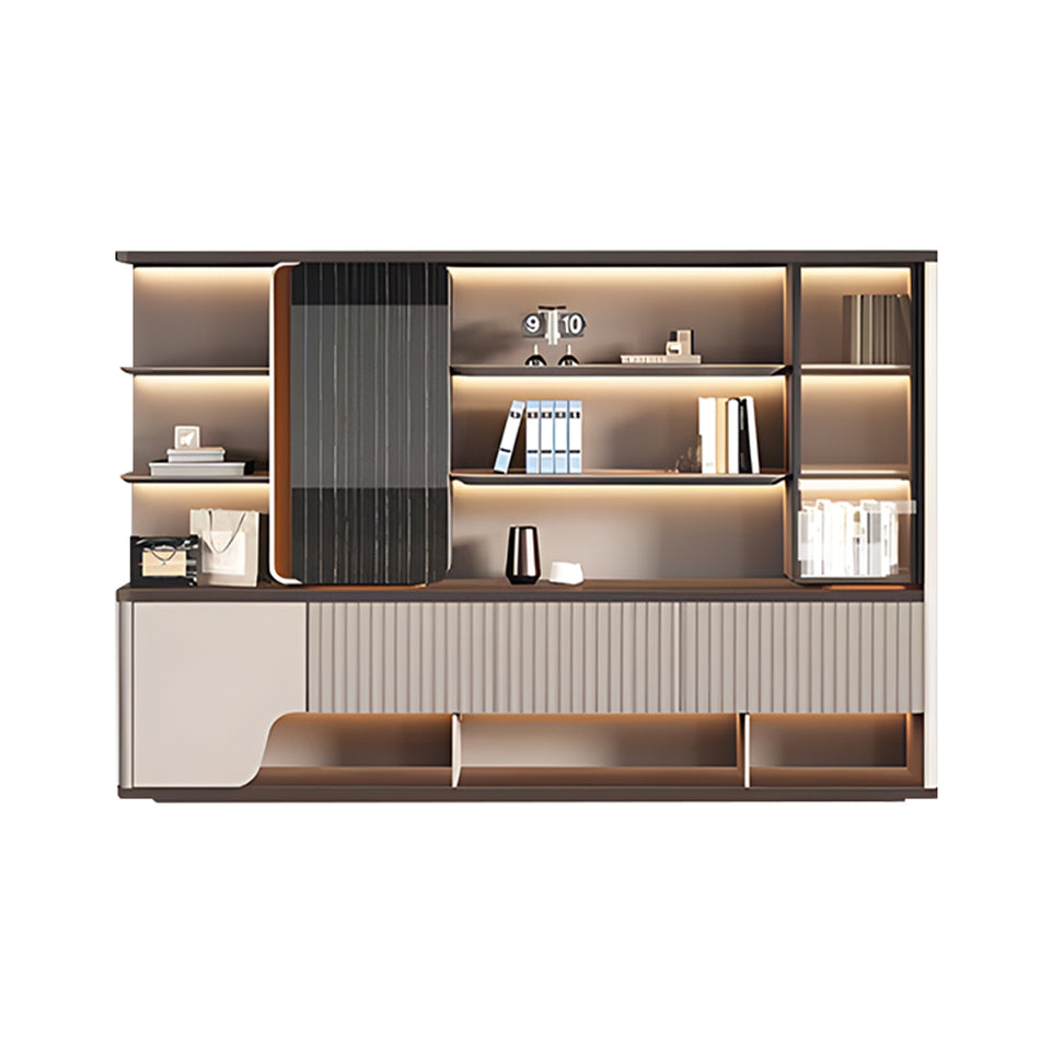 Modern Executive Desk 79-126 in Wide with Side Storage, Lockable & File Drawers