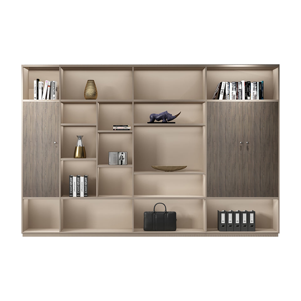 Color-Blocked L-Shaped Executive Desk with Combination Lock and Cabinet for Office LBZ-1027