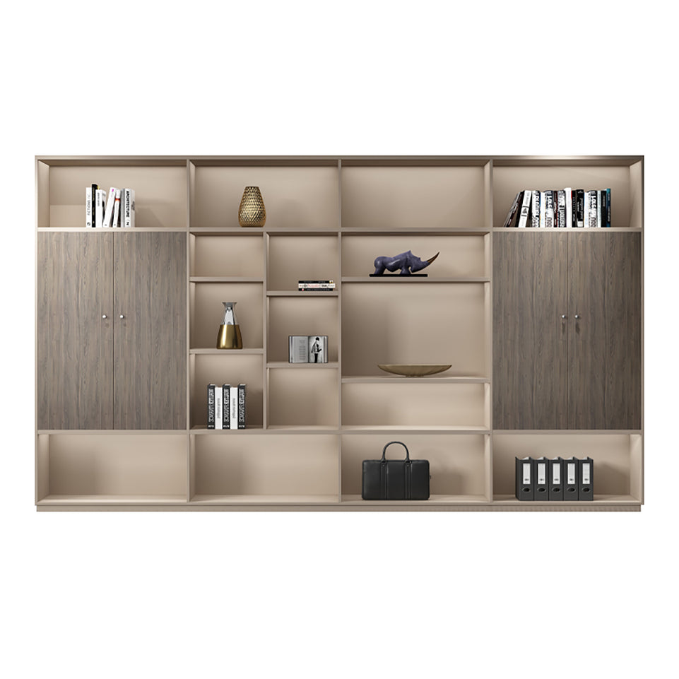 Color-Blocked L-Shaped Executive Desk with Combination Lock and Cabinet for Office LBZ-1027