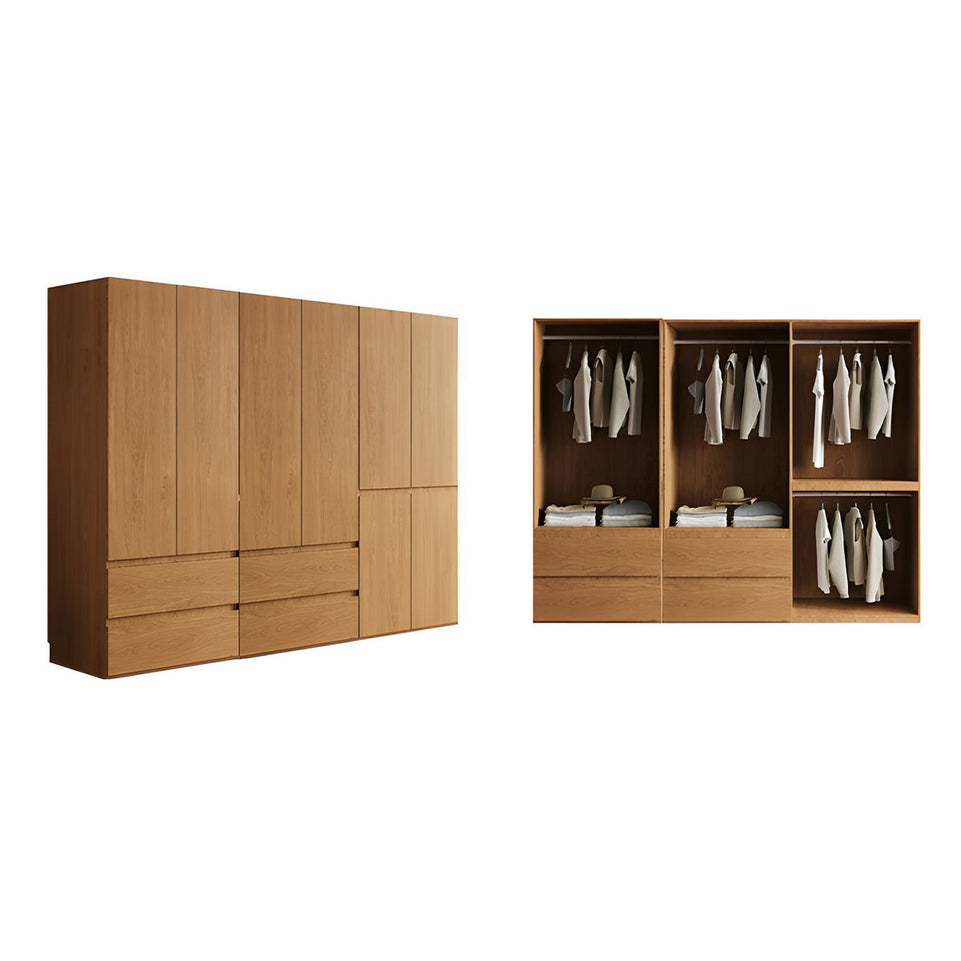 Vintage Wardrobe with Grooved Handle & Hanging Rod for Bedroom CWG-2136