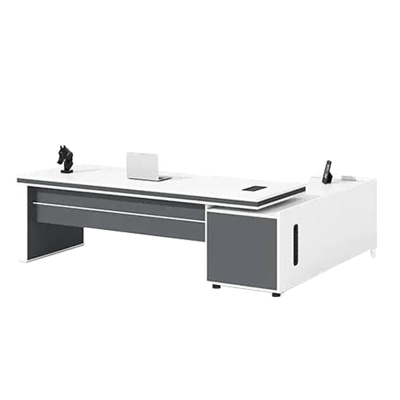 Modern Minimalist Executive Desk With Thick Panel Legs and PC Ventilation Ports LBZ-10190