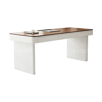 Luxurious Walnut Executive Desk with Ergonomic Design & Storage for Office & Home LBZ-2341