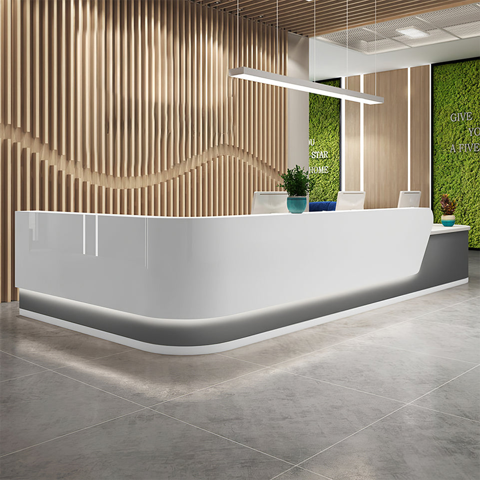 Modern Office Reception Desk with Curved Corner JDT-2065