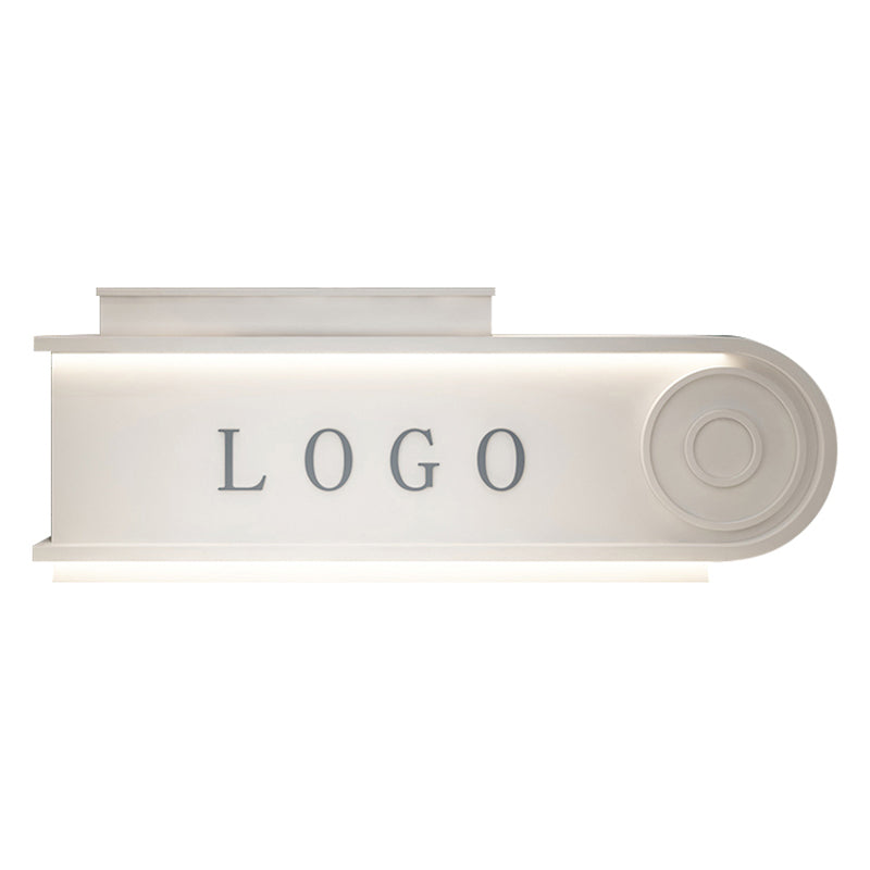 Small Arched Straight Front Desk with Custom Logo and Lockable Drawers for Supermarkets JDT-10156