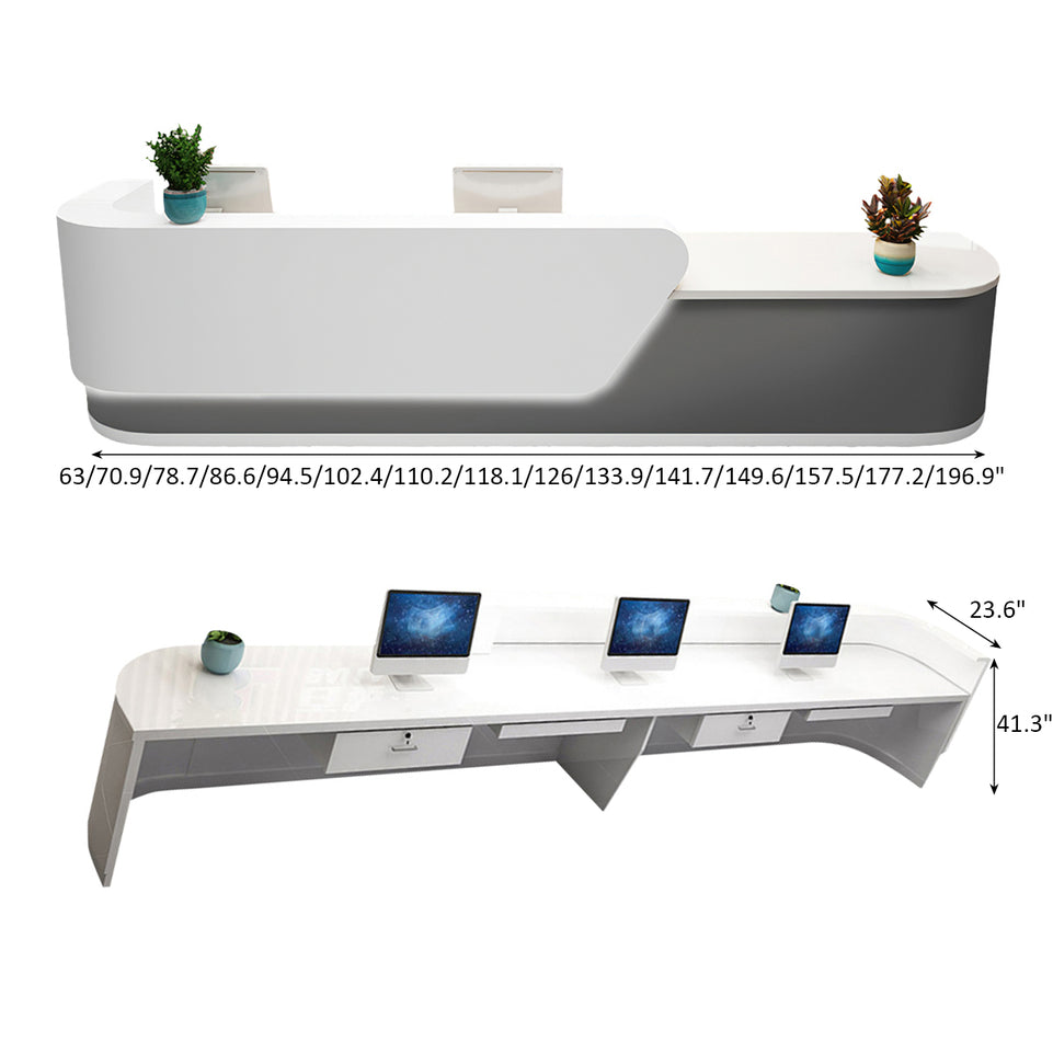 Modern Office Reception Desk with Curved Corner JDT-2065