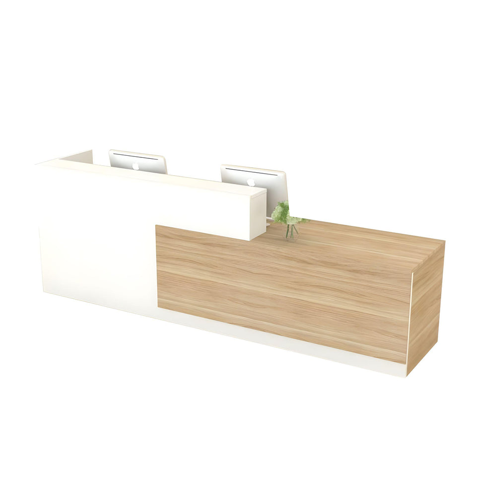 Color-Blocked Front Desk with Keyboard Tray and Shelf for Office JDT-10106