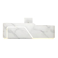 Corner Arc-Edge Straight Minimalist Reception Desk With Keyboard Tray, Cabinets, And Drawers For Hotels JDT-1074