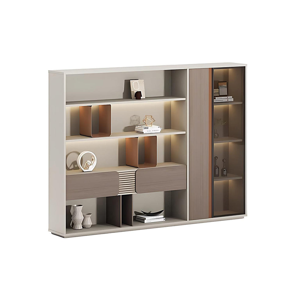 Modern and Luxurious Executive Desk with Aluminum Alloy Edges and High Capacity Side Cabinet LBZ-10168