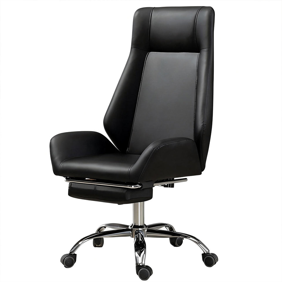 Ergonomic Leather Office Chair Stylish Brown Leather Mid-Back Design BGY-1050