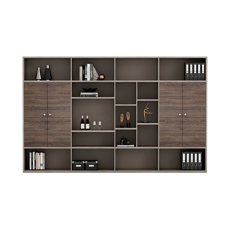 Modern Minimalist Executive Desk PC Ventilation Ports and Side Cabinet LBZ-10191