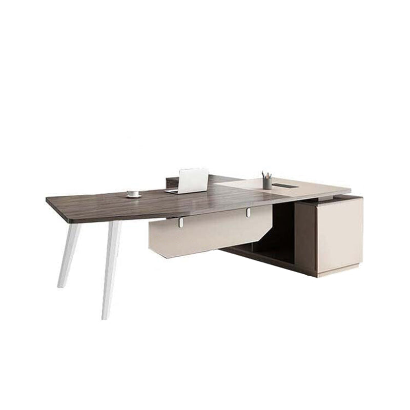Modern Minimalist and L-Shaped Executive Desk  with Side Cabinet LBZ-10179