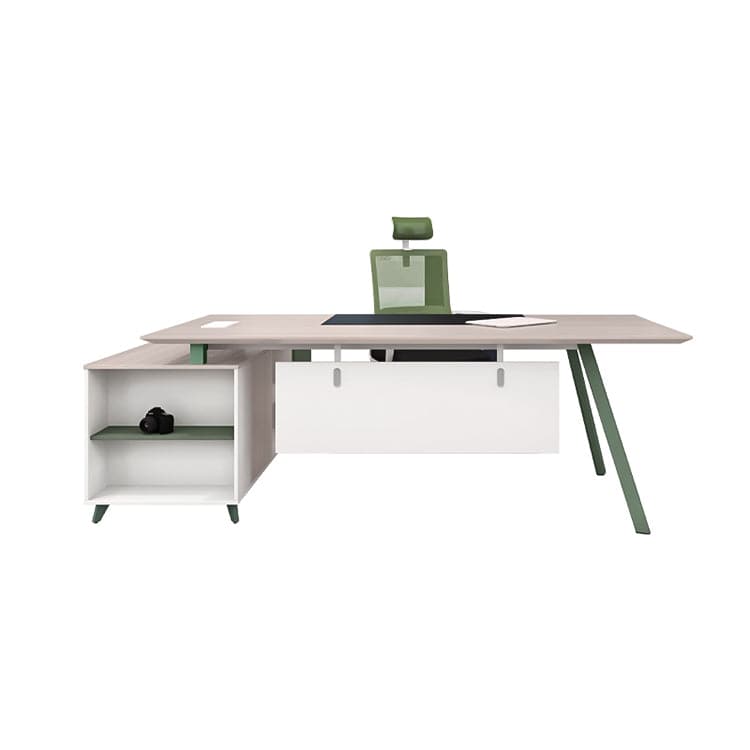 High-End Modern and Minimalistic Executive Office Desk and Chair Set and Workstation LBZ-10176