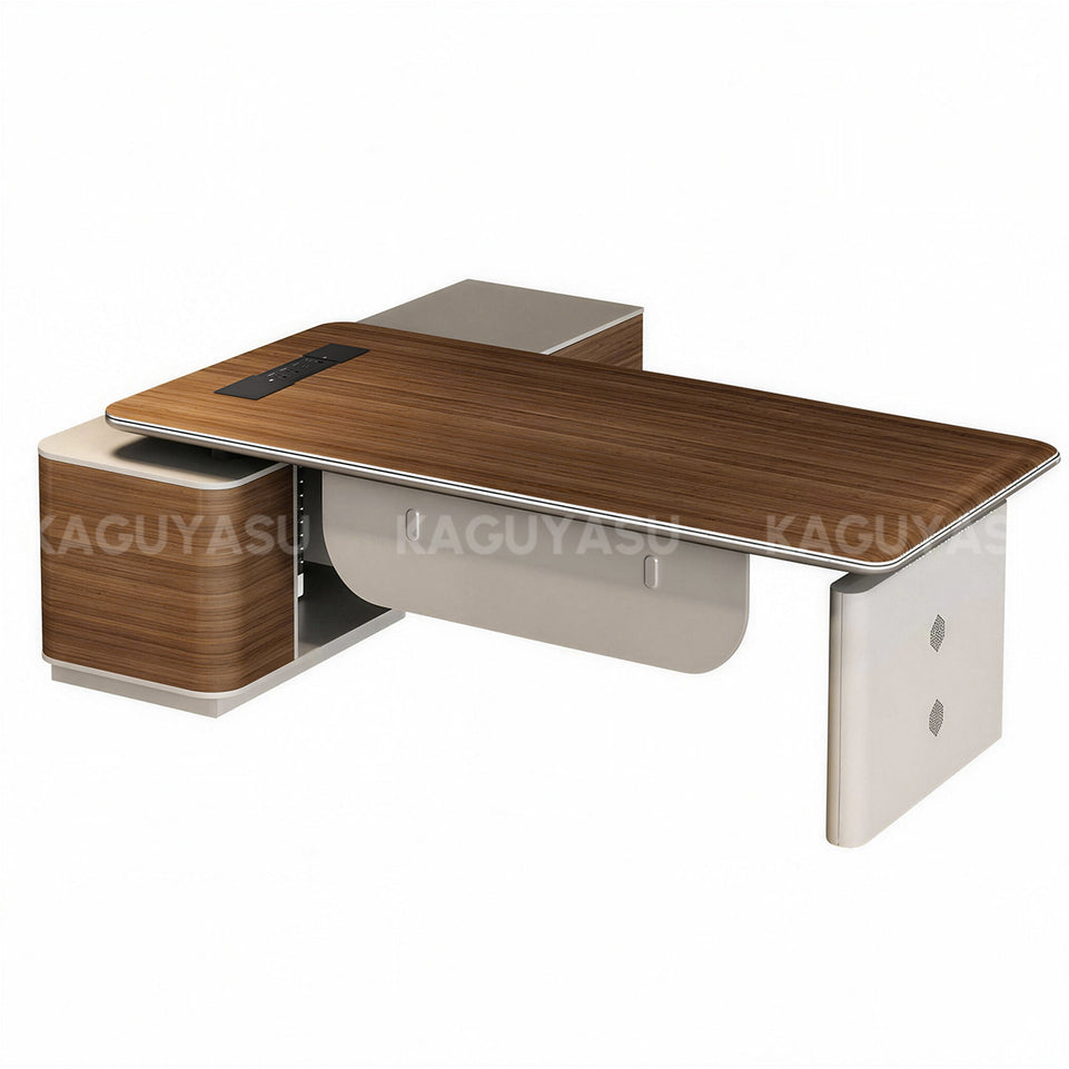 Premium Executive Desk with Hidden Media Box, Lockable Storage & Electric Height Adjustment for Manager Offices (79–102")
