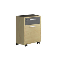 Color-Blocked Straight Reception Desk with Lockable Drawer and Cabinet for Hotels and Offices JDT-021