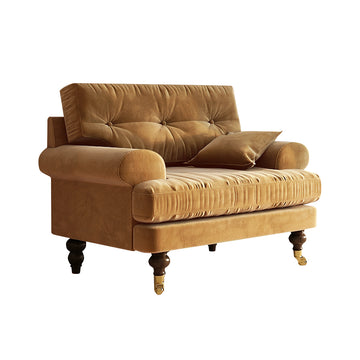 Modern Sofa 35-94 in Wide with Velvet & Solid Wood for Reception Area