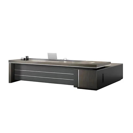 Modern L-Shaped Executive Office Desk with Side Storage Cabinet for Manager LBZ-605