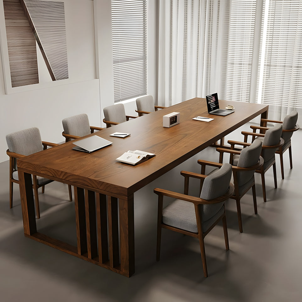 Classic Solid Wood Conference Table Spacious Meeting Room Desk HYZ-1054