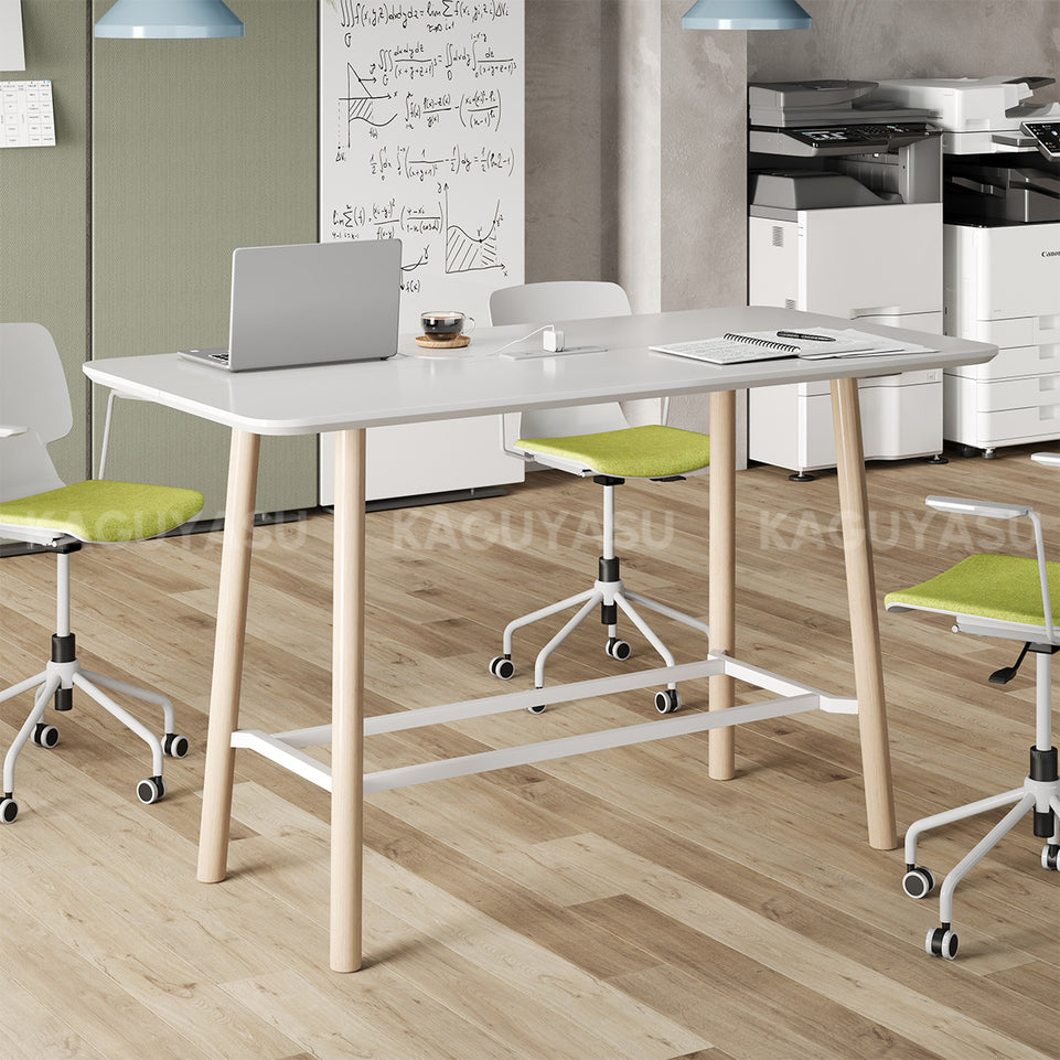 Bar Table with Built-In Power Outlet, 1.18-Inch Thick Top & Reinforced Legs