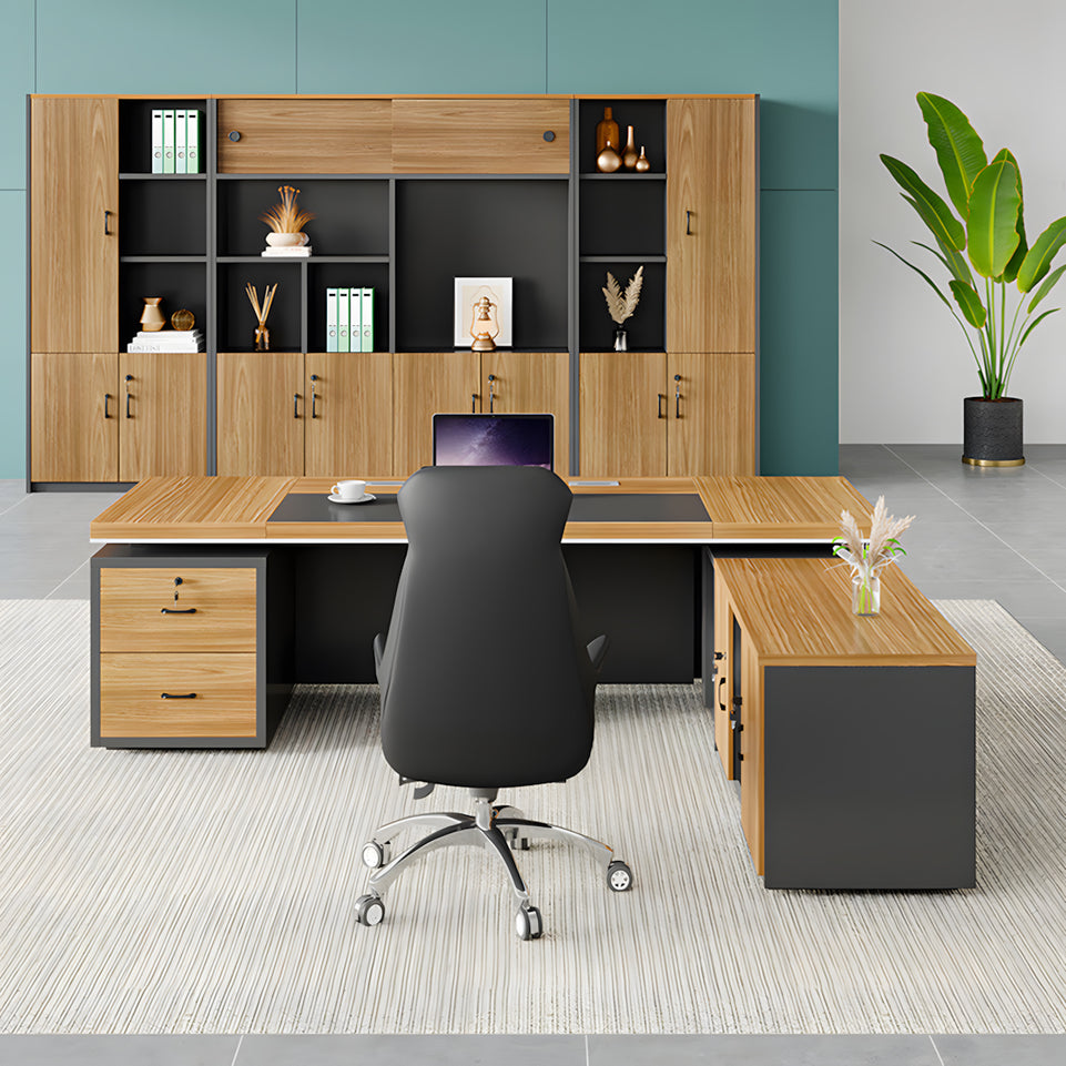 Computer Office Desk Executive Baffle Large Capacity Storage L shape Executive Desk With Upgraded Design LBZ-1024