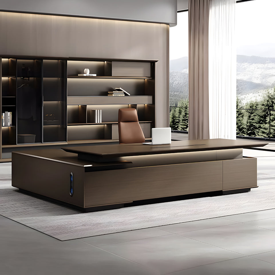 Executive Office Desk with Cabinets L-shaped Executive Desk LBZ-2005