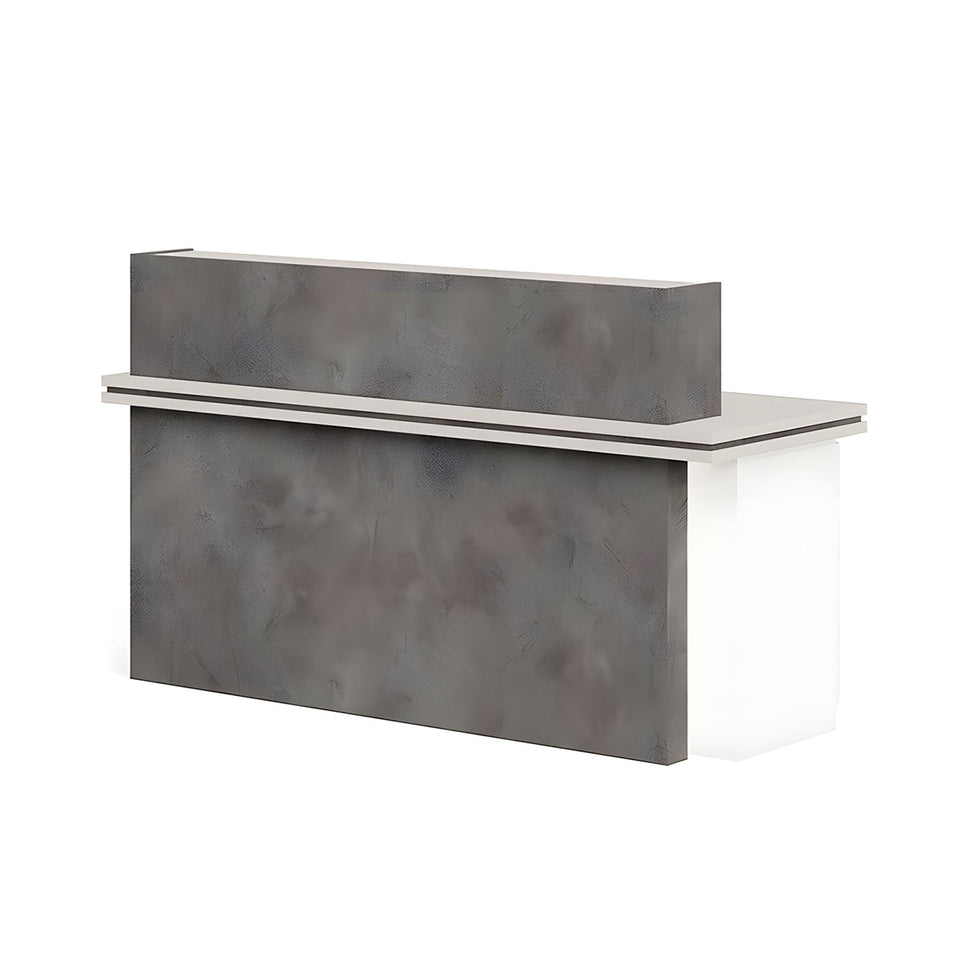 Segmented Design Straight Front Desk with Compartments and Lockable Cabinet for Hotels and Offices JDT-10100