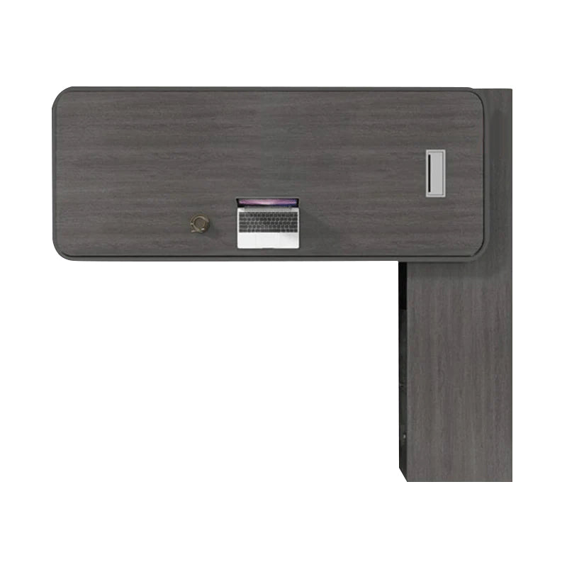Substantial Executive Desk Walnut Color Modern Supervisor Manager Desk with Side Cabinet Dial Lock Customizable LBZ-1076