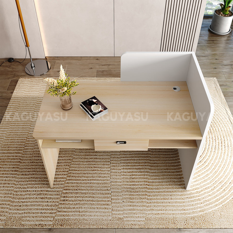 Elegant Reception Desk with Cable Management and Secure Storage for Offices MBS-JDT-3002 (In Stock)