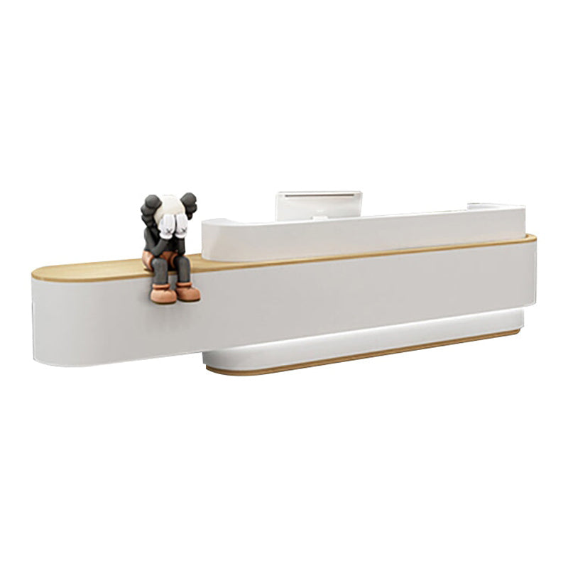 Unique Design Straight Reception Desk with Storageand Custom Logo for Salons JDT-086