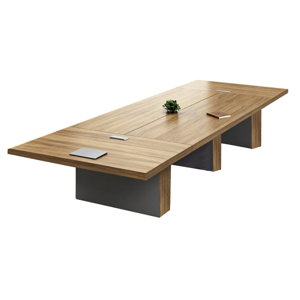 Contemporary Conference Table And Chair Set With Cable Management And Thickened Legs HYZ-2037