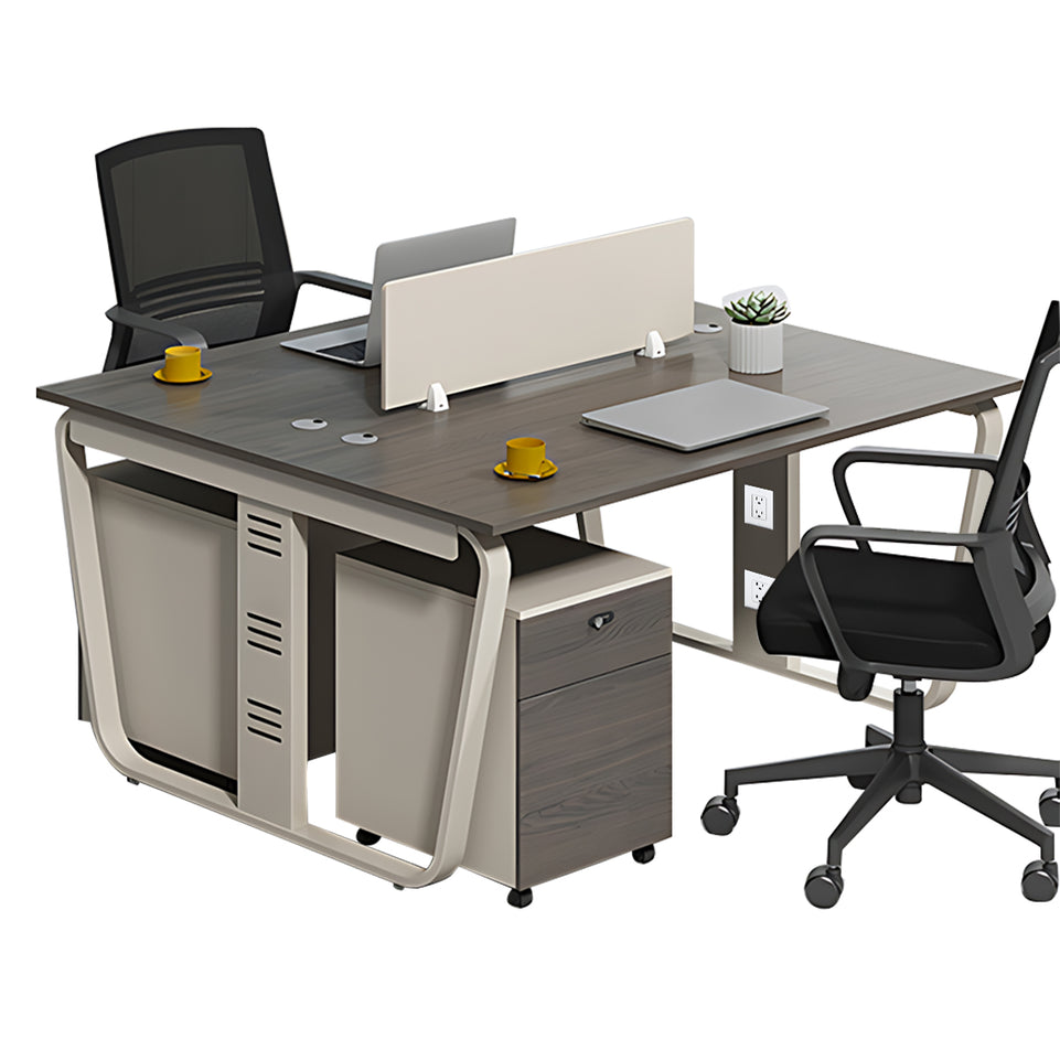 Sculpted Staff Desk Minimalist Modern Office Computer Desk Screen Card Seat Twin Staff Desk YGZ-1017