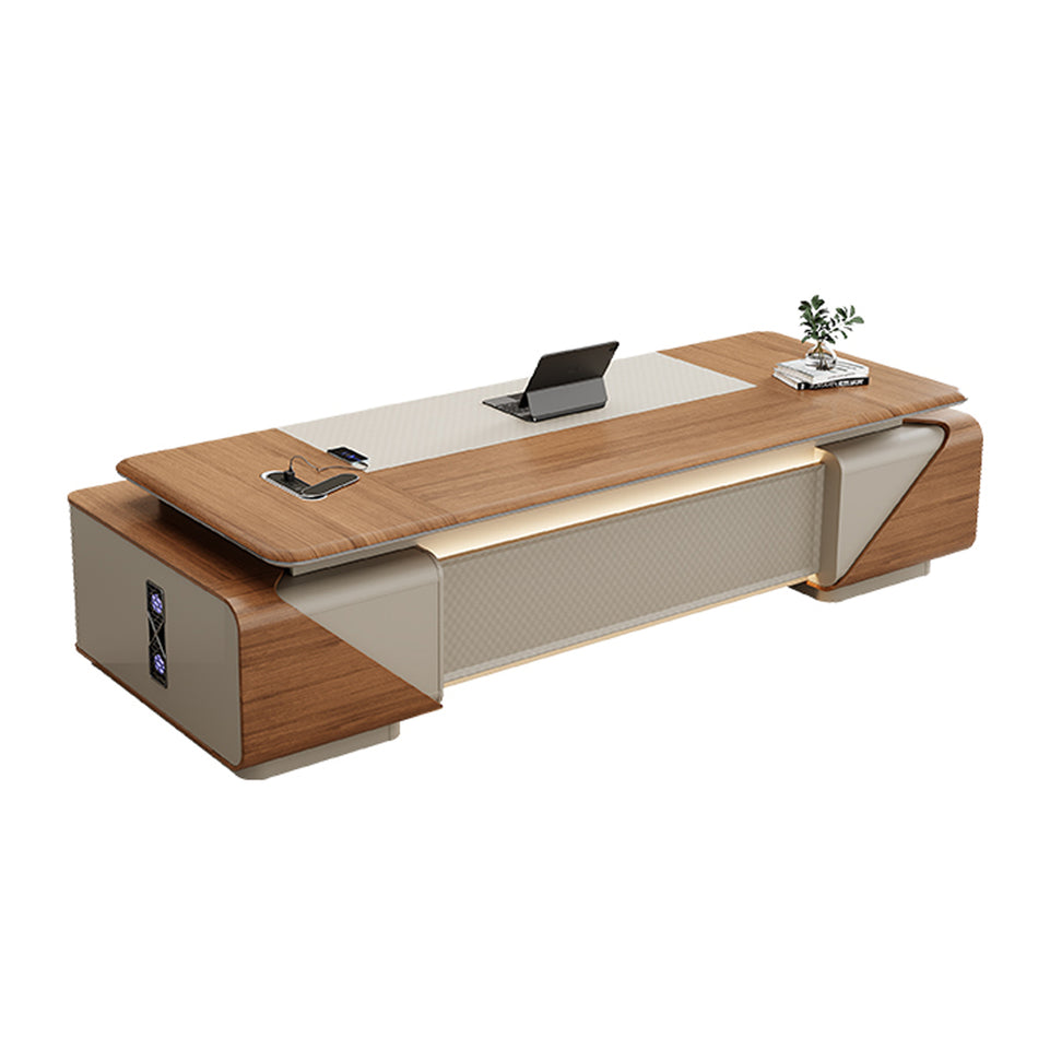 Modern Elegant Premium Executive Desk With Ambient Lighting And Smart Storage LBZ-2164
