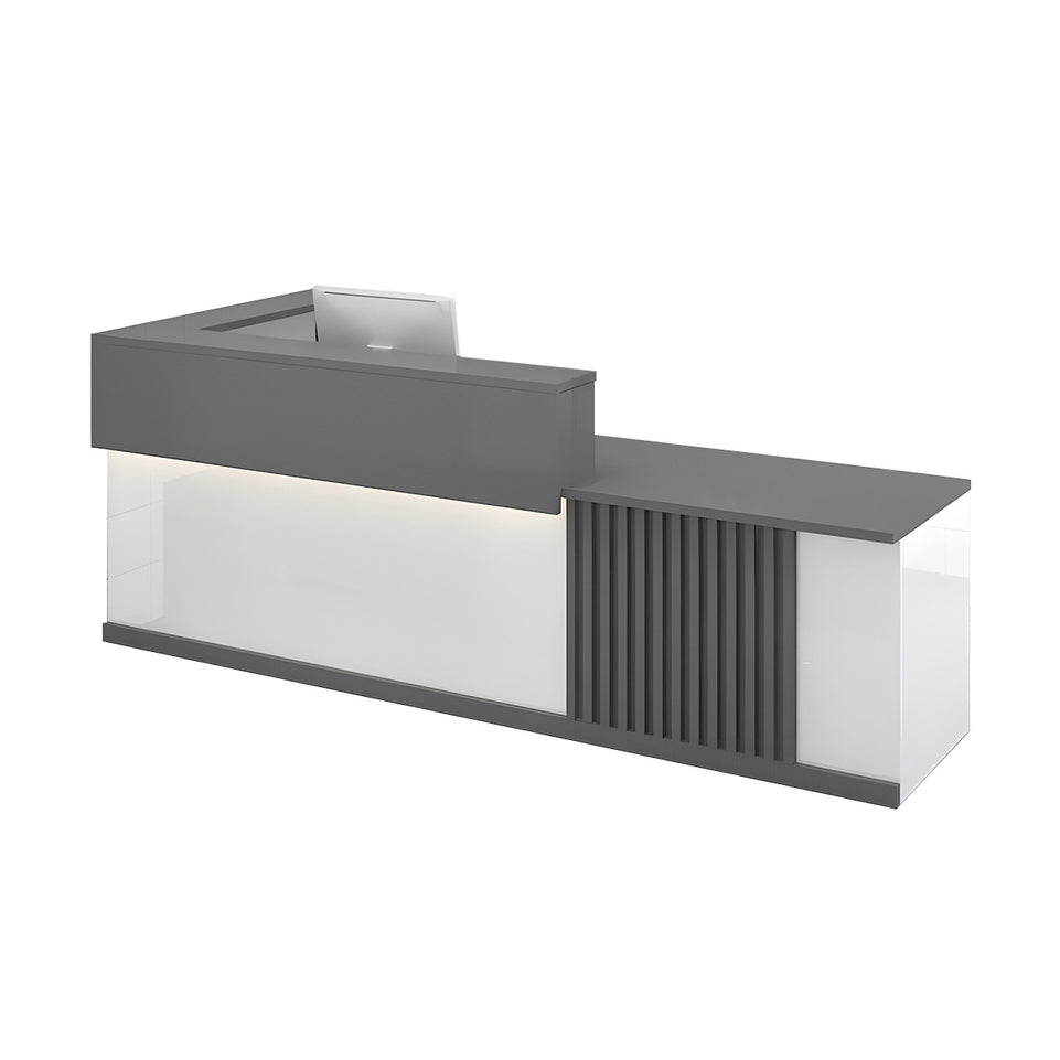 Sleek Modern Reception Desk with Dual-Layer Surface for Restaurants, Hotels, and Commercial Spaces JDT-2327