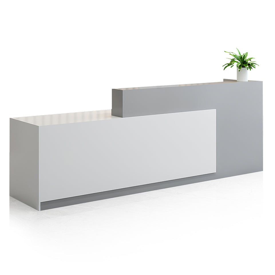 Professional and Stylish High-Function Gray Reception Front Desk with Double Desktop Design JDT-047(Sale Event)