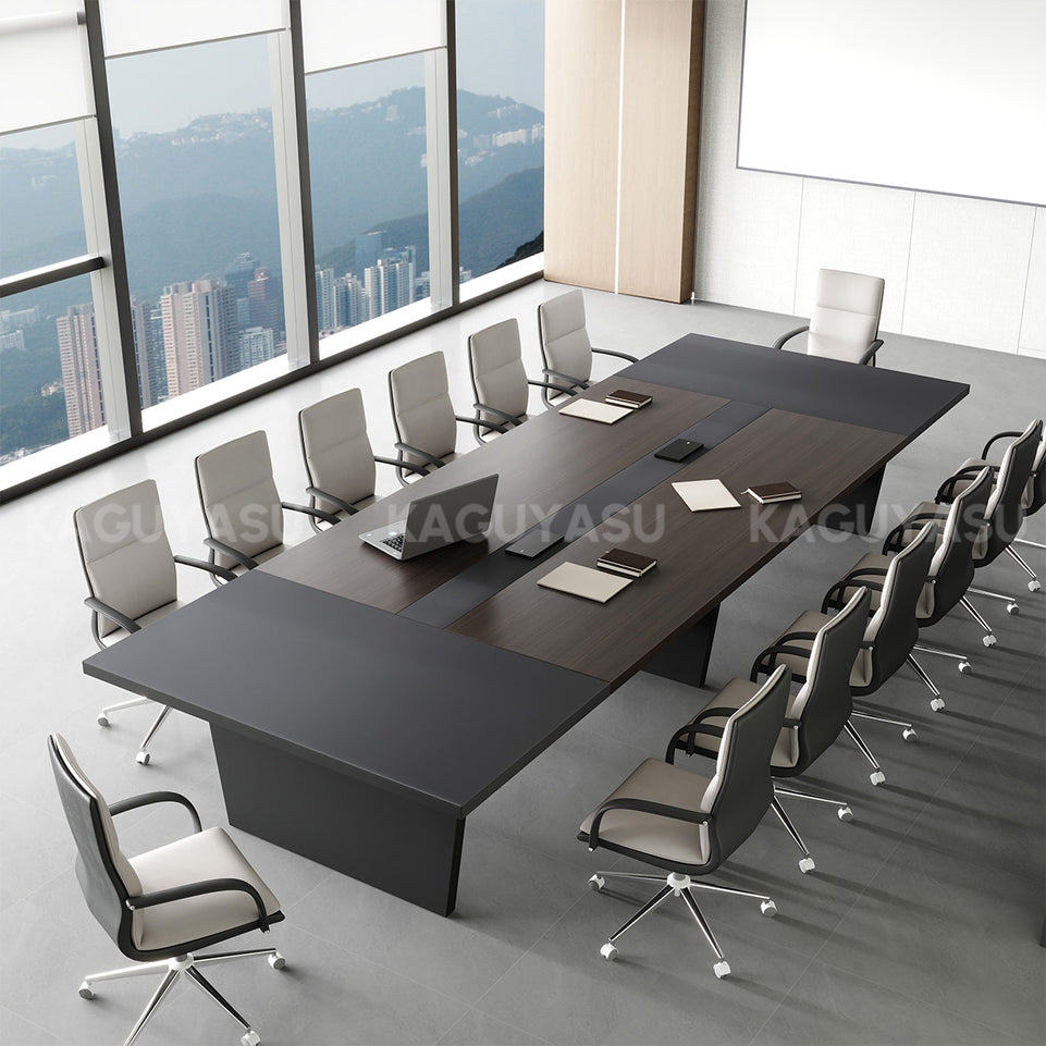 Modern Conference Table with Dual-Tone, Cable Management & Lumbar Support for Meeting Room