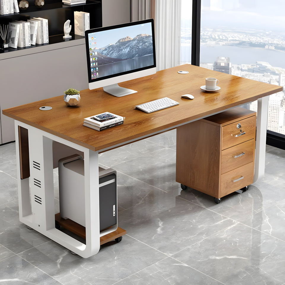 Office desk simple modern computer Boss Desk With Chest Of Drawers LBZ-10142