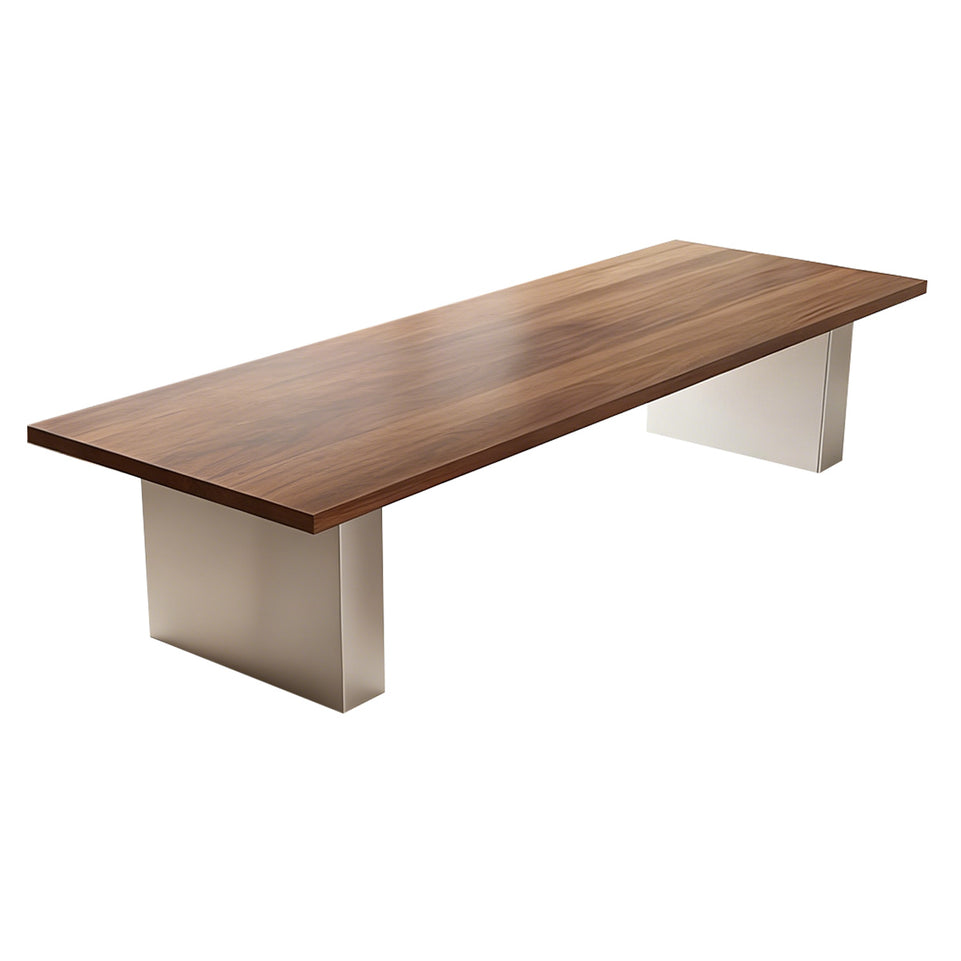 Team Boardroom Table Furniture Stylish Furniture Conference Table Quality Thick Panel Sturdy Wood Grain Rectangular Wide HYZ-1028