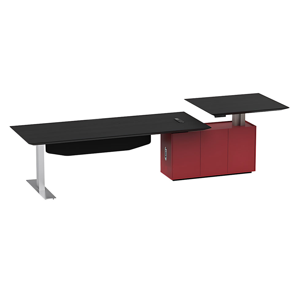 Luxury Electric Executive Desk with Dual Smart Outlets & Wireless Charging for Modern Offices LBZ-2314