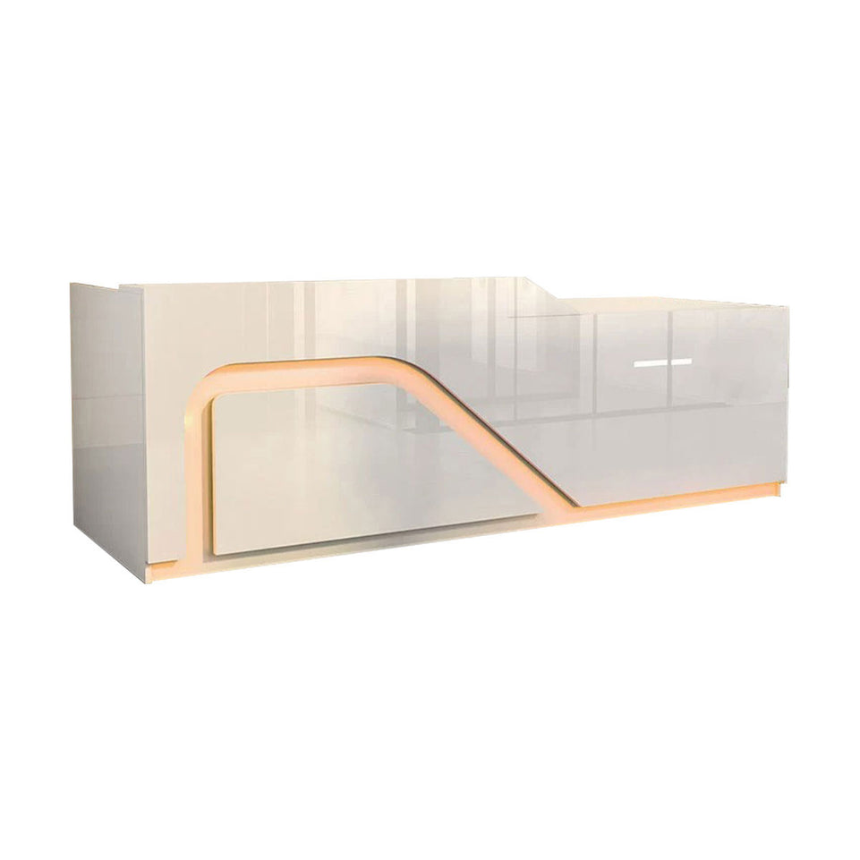 Lacquer Reception Desk with LED Lights and Lockable Drawer for Retail Stores JDT-1051