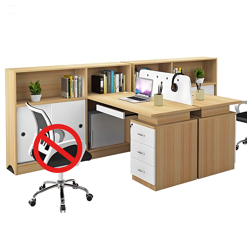 Modern Office Desk and Chair Set for Six with Partition Dividers BGZ-013